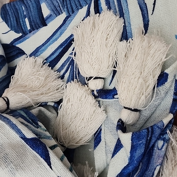 Coastal Collection Throw Blanket Made in India 100%  Cotton Lg Tassels - Picture 5 of 8